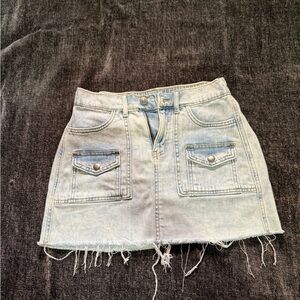 Aerie Blue and White Cargo Mini Skirt